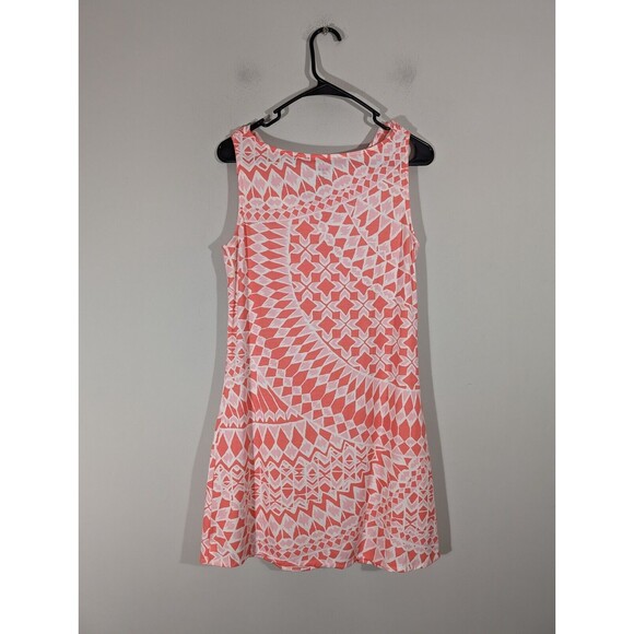 Title Nine EUC Coral Breezy Sleeveless Cowl Neck A Line Summer Mini Dress Size S - Picture 2 of 6